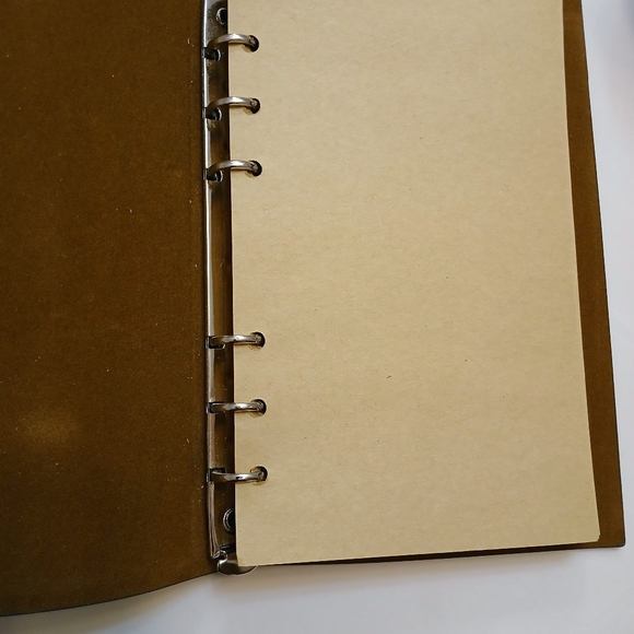 Leather Notebook, Leaf Pattern - Picture 3 of 4